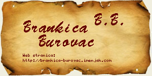 Brankica Burovac vizit kartica